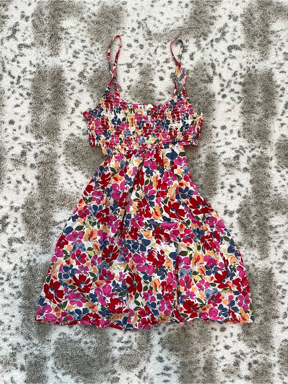 Roxy cut out floral mini dress